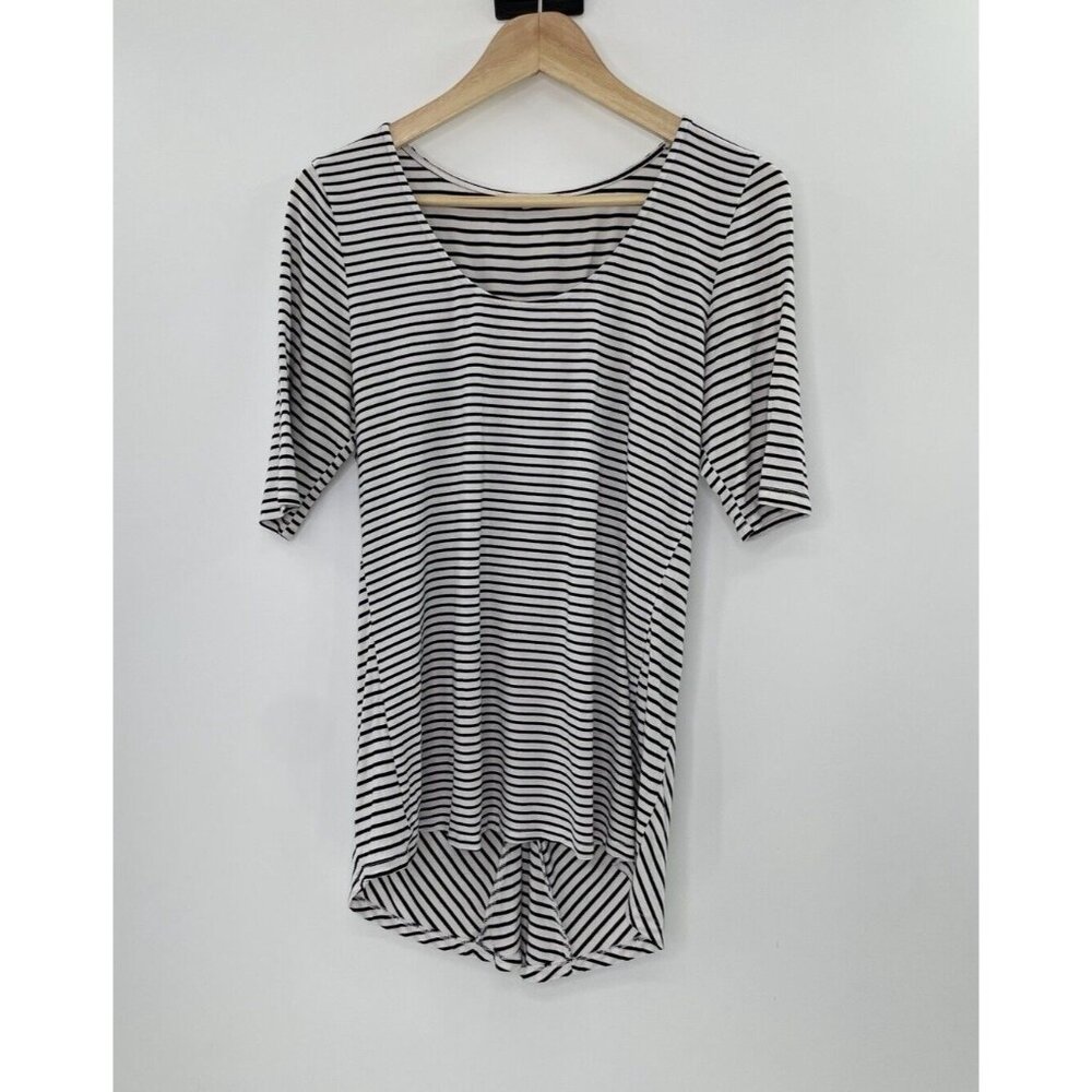 41 Hawthorn Women’s Striped High-Low Scoop‎ Neck Knotted Back Shirt Sz S